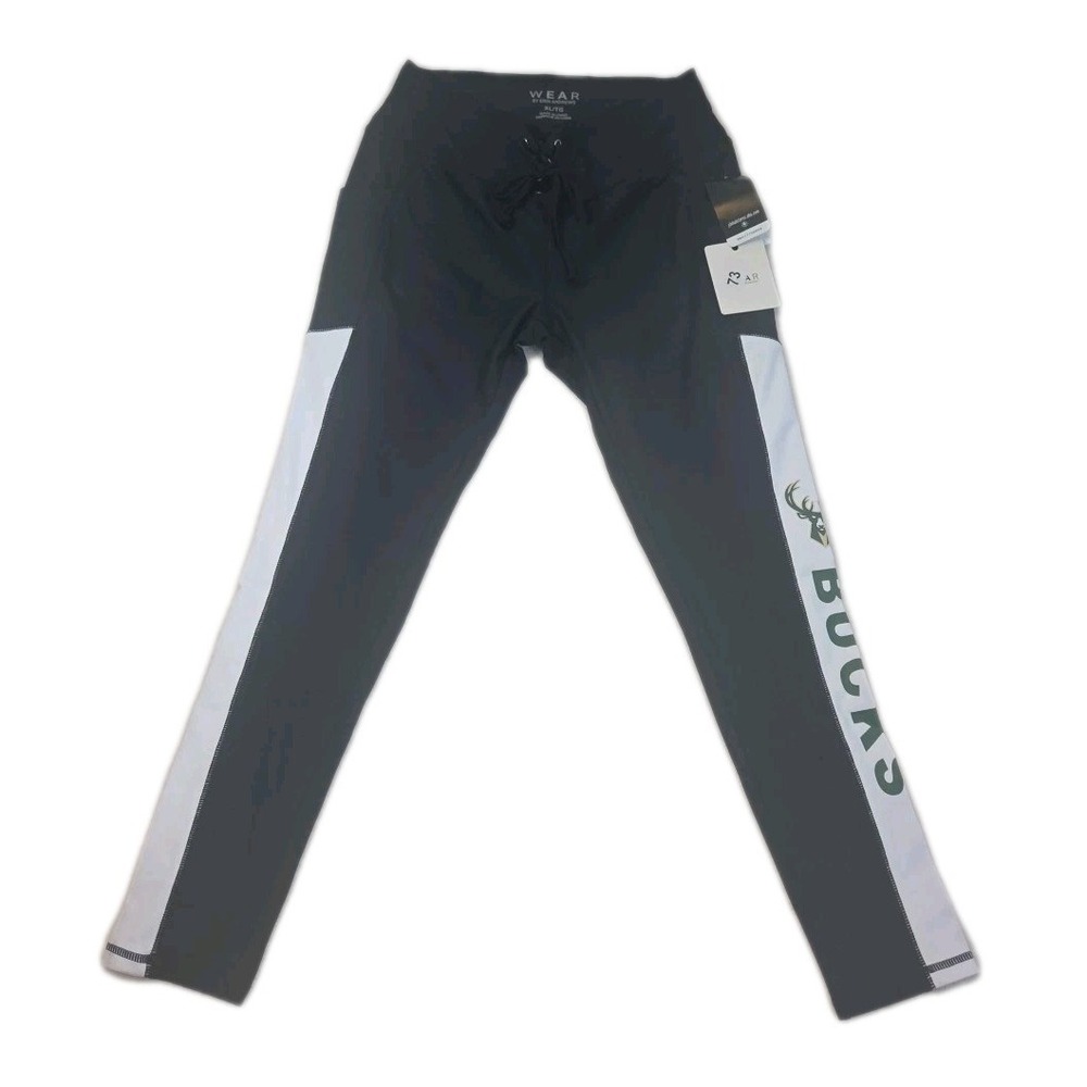 WEAR by Erin Andrews Women's Milwaukee Bucks NBA  Leggings - Black Size XL